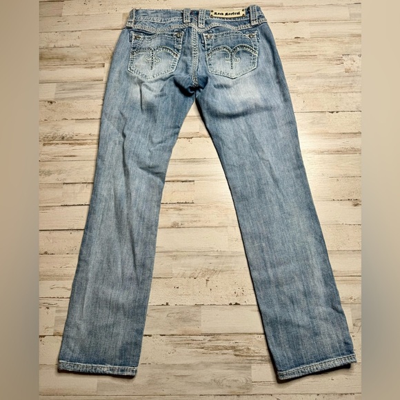 Rock Revival Alanis Capri Blue Denim Embellished Pockets Jeans Size 27x28 - Picture 12 of 12